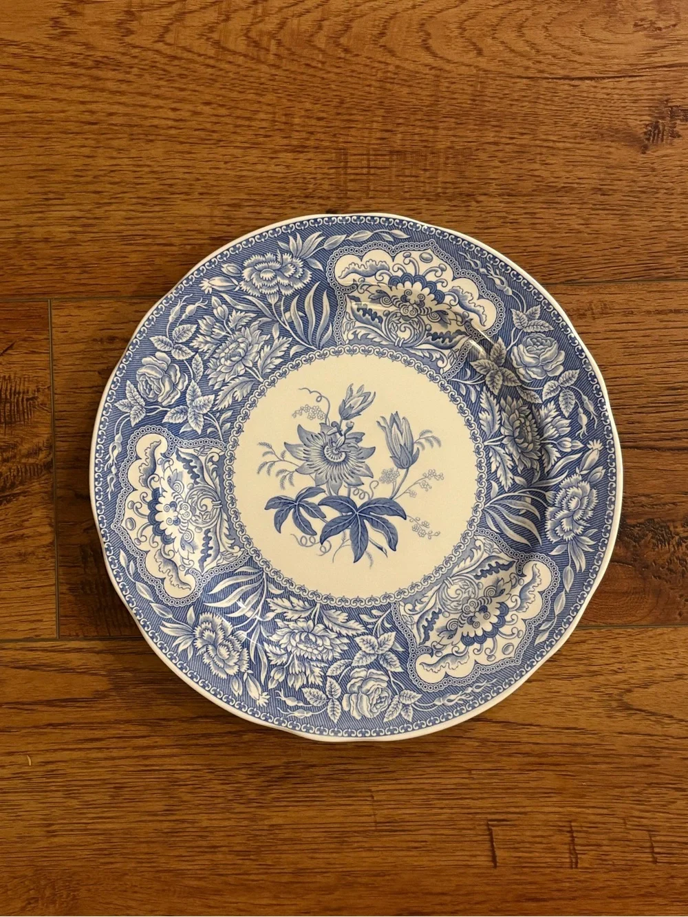 Spode Blue Room Floral Transferware Dinner Plate England 10.5”